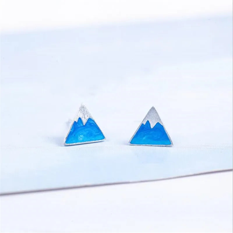 Pendientes de Botón en Triángulo Iceberg