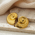 Pendientes de Botón Concha Caracol Mujer