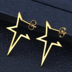 Pendientes de Clavo Estrella Estilo Punk oro