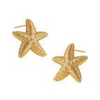 Pendientes de Clavo con Concha y Estrellas de Mar para Mujer