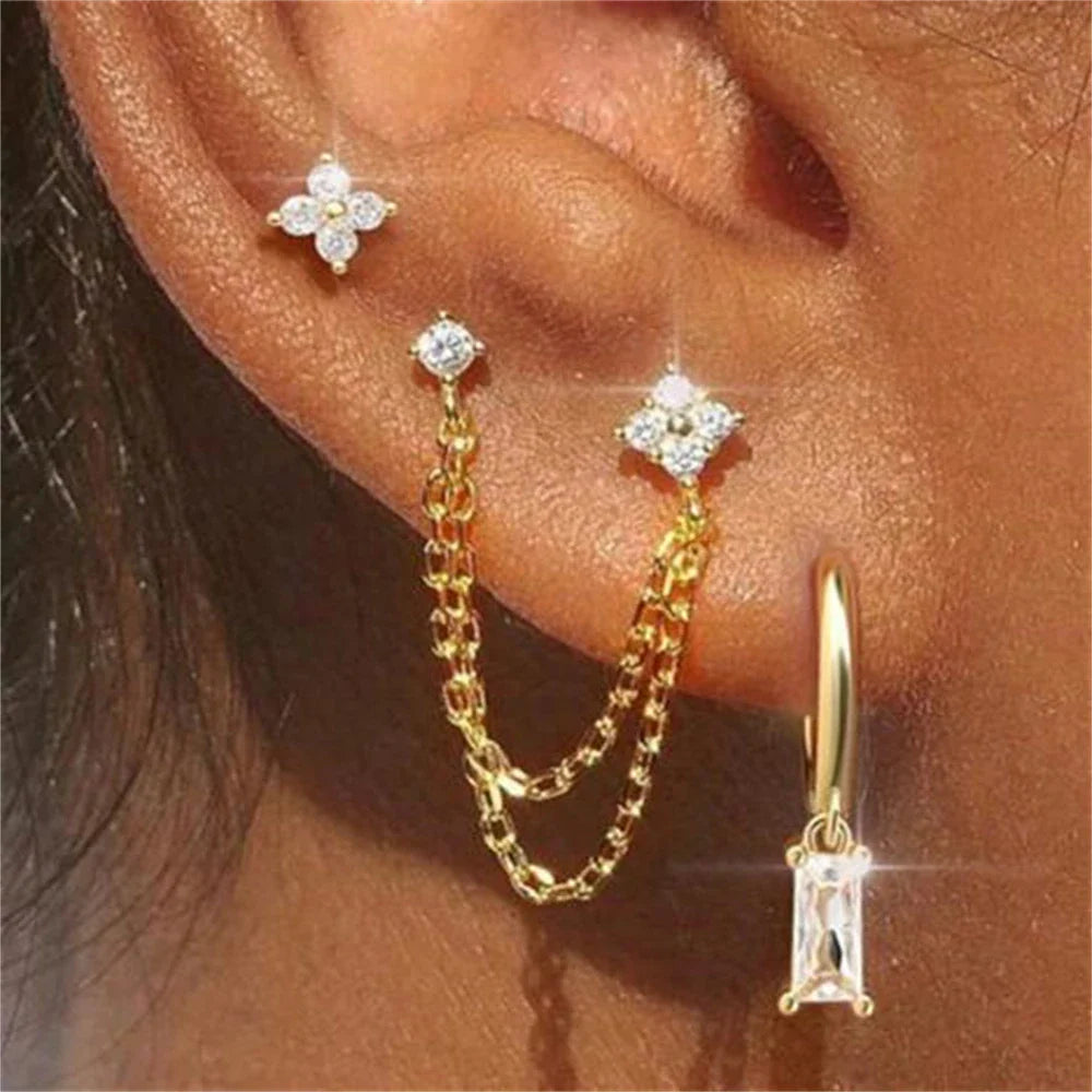 Pendientes de botón Estrellas en Cristal