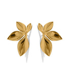 Pendientes de botón Flores oro