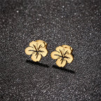 Pendientes de botón Flores Mujer oro