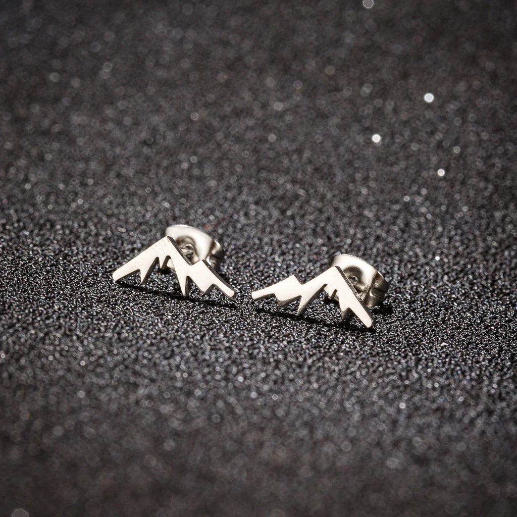 Pendientes de Clavo Montaña para Mujer u Hombre plata