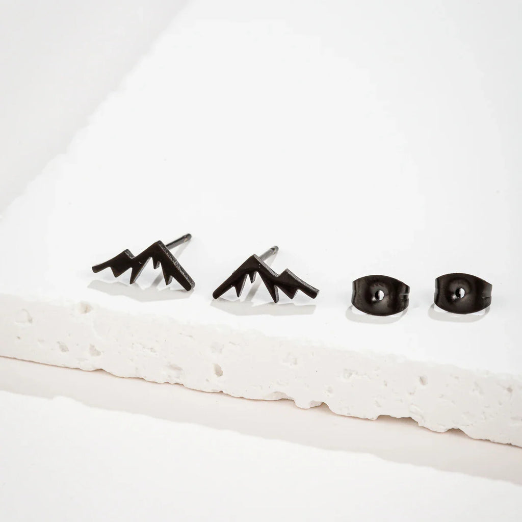 Pendientes de Clavo Montaña para Mujer u Hombre negro
