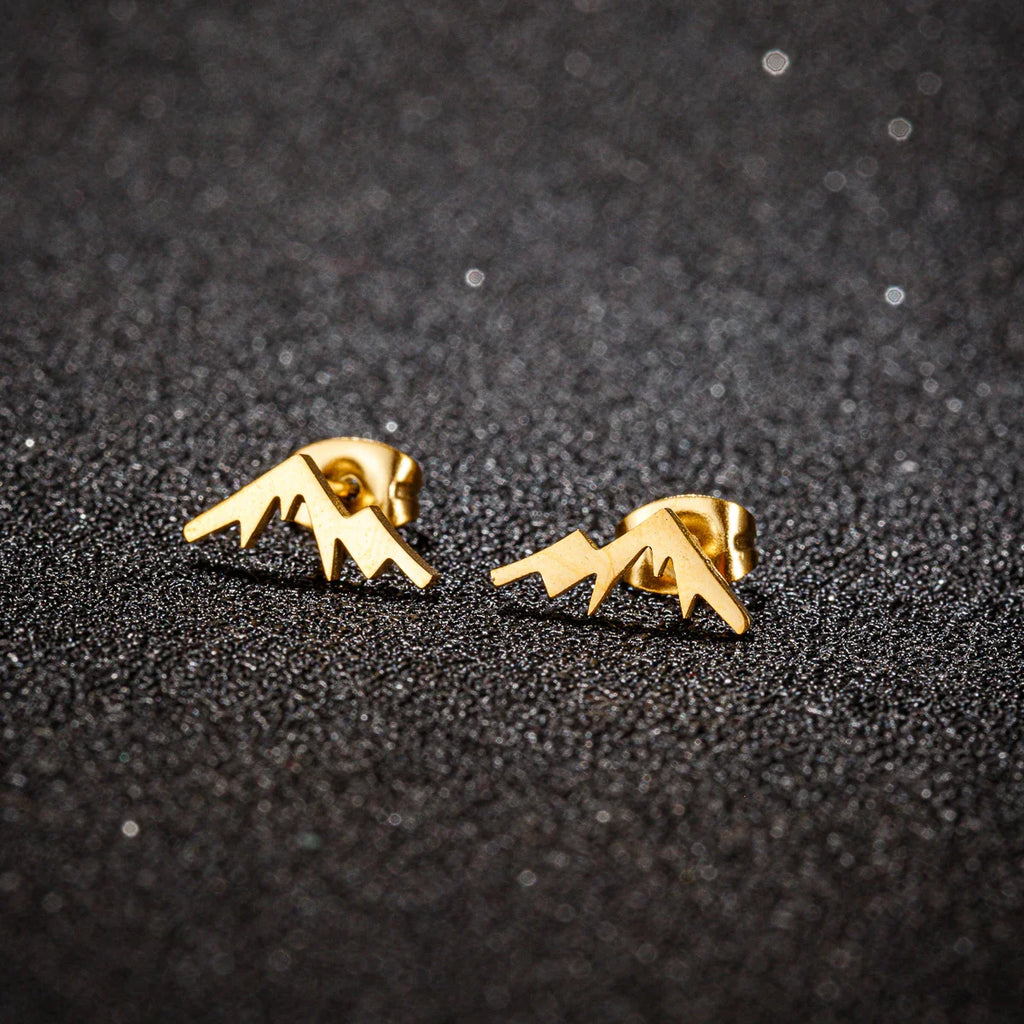 Pendientes de Clavo Montaña para Mujer u Hombre oro
