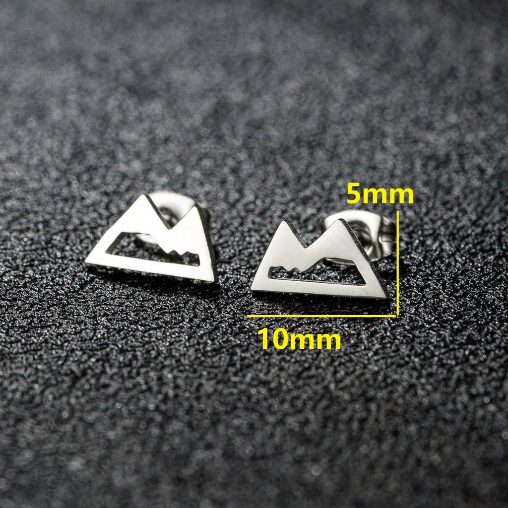 Pendientes de Clavo Montañas Minimalistas