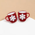 Pendientes de botón Mug con copo de nieve