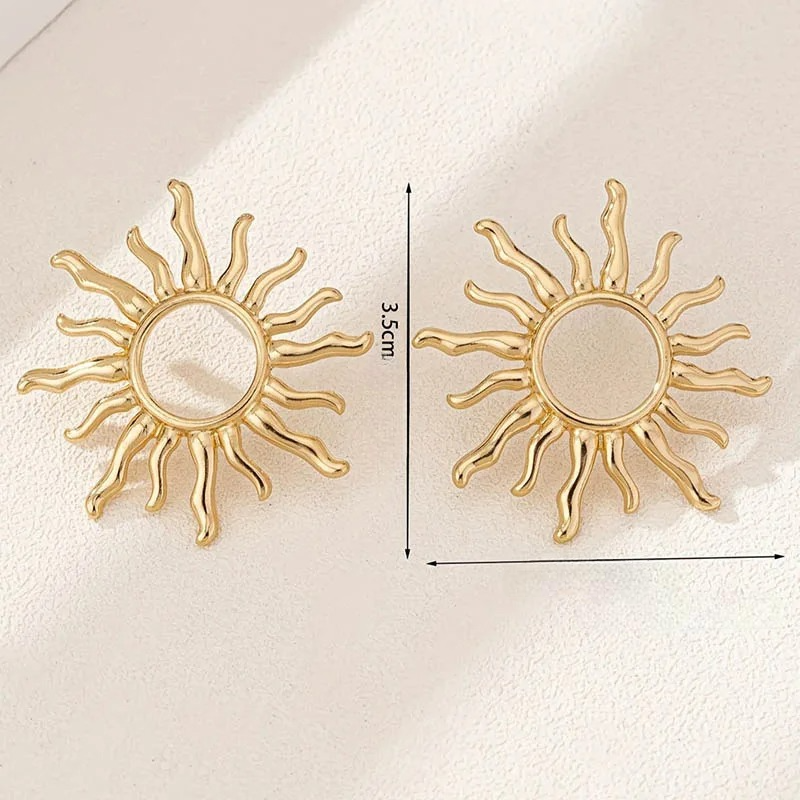 Pendientes de botón Sol para mujer