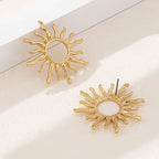 Pendientes de botón Sol para mujer