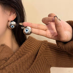 Pendientes de Clavo Vintage Contra el Mal de Ojo plata