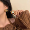 Pendientes de Clavo Vintage Contra el Mal de Ojo oro