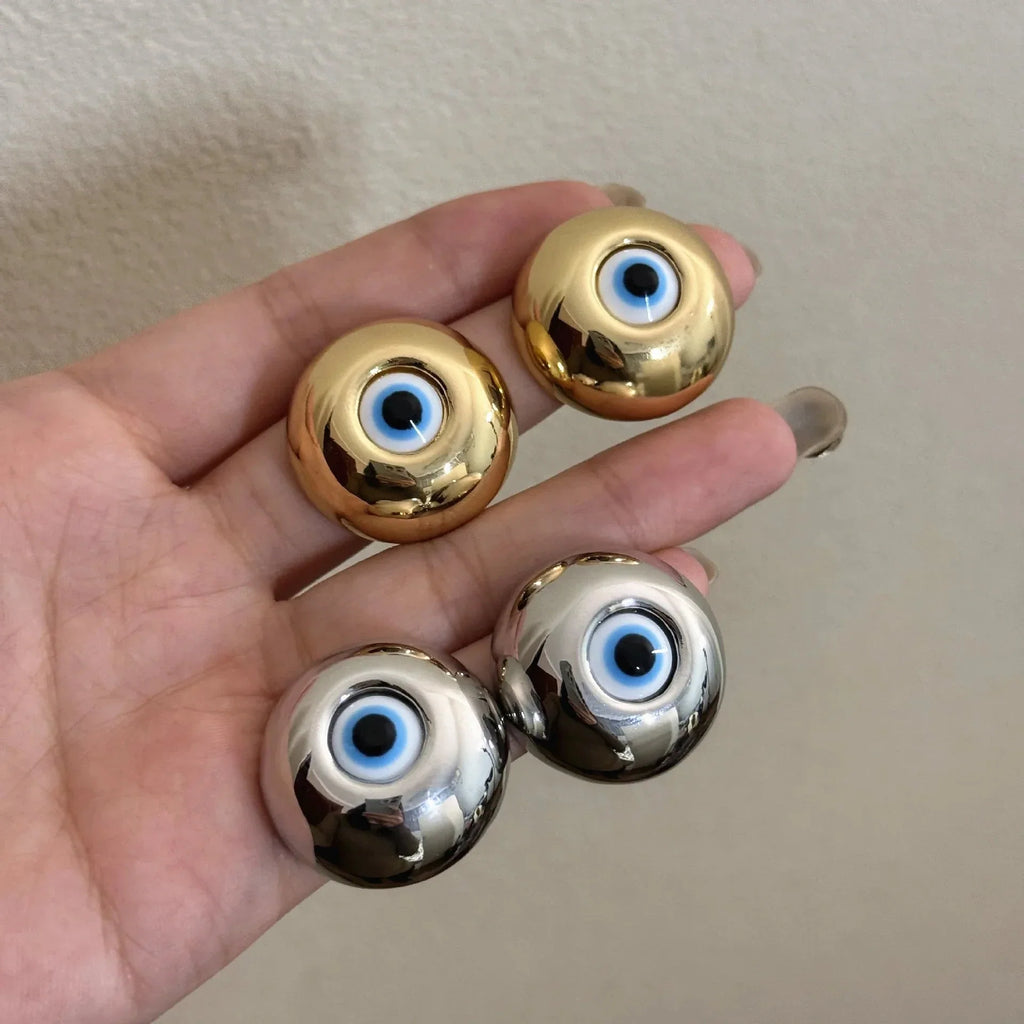 Pendientes de Clavo Vintage Contra el Mal de Ojo plata