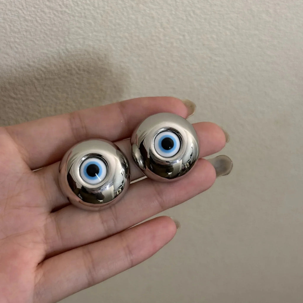 Pendientes de Clavo Vintage Contra el Mal de Ojo plata
