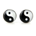 Pendientes de Clavo Yin Yang Negro y Blanco