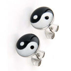 Pendientes de Clavo Yin Yang Negro y Blanco