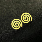Pendientes de botón Espiral oro