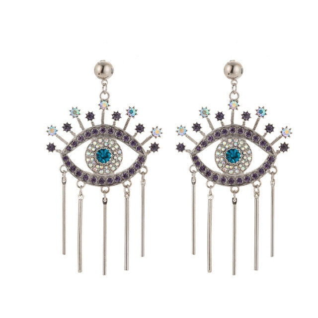 Pendientes Contra el Mal de Ojo Azul Griego Turco Mataki Matiasma estilo 1 plata