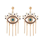 Pendientes Contra el Mal de Ojo Azul Griego Turco Mataki Matiasma estilo 1 dorado