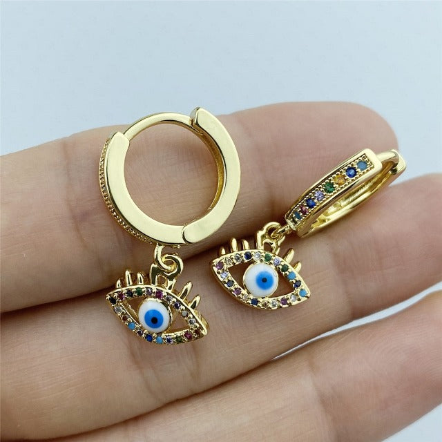 Pendientes Contra el Mal de Ojo Azul Griego Turco Matiasma Mataki