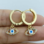 Pendientes Contra el Mal de Ojo Azul Griego Turco Matiasma Mataki