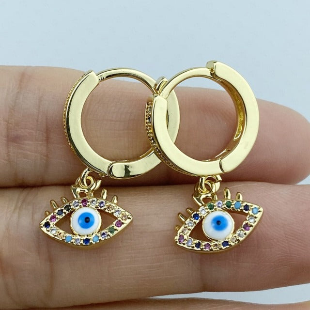 Pendientes Contra el Mal de Ojo Azul Griego Turco Matiasma Mataki