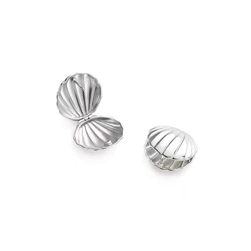 Pendientes Conchas de Vieira Concha plata