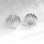 Pendientes Conchas de Vieira Concha plata