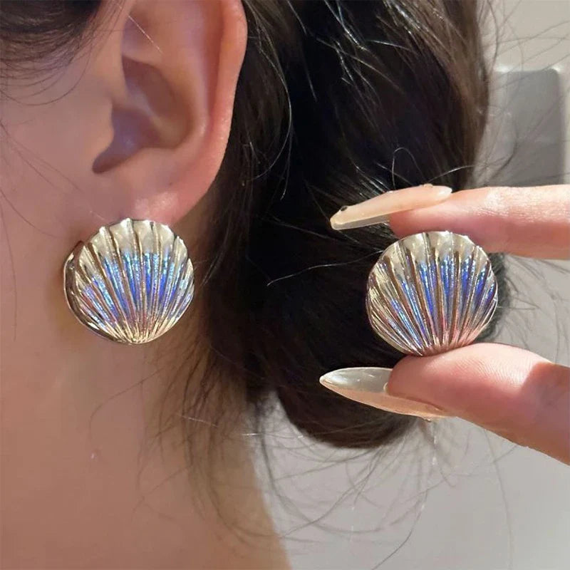 Pendientes Conchas de Vieira Concha plata