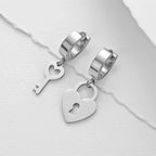 Boucles d'oreilles créoles clef et cadenas