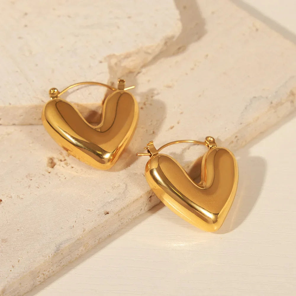 Pendientes Aros Corazón oro