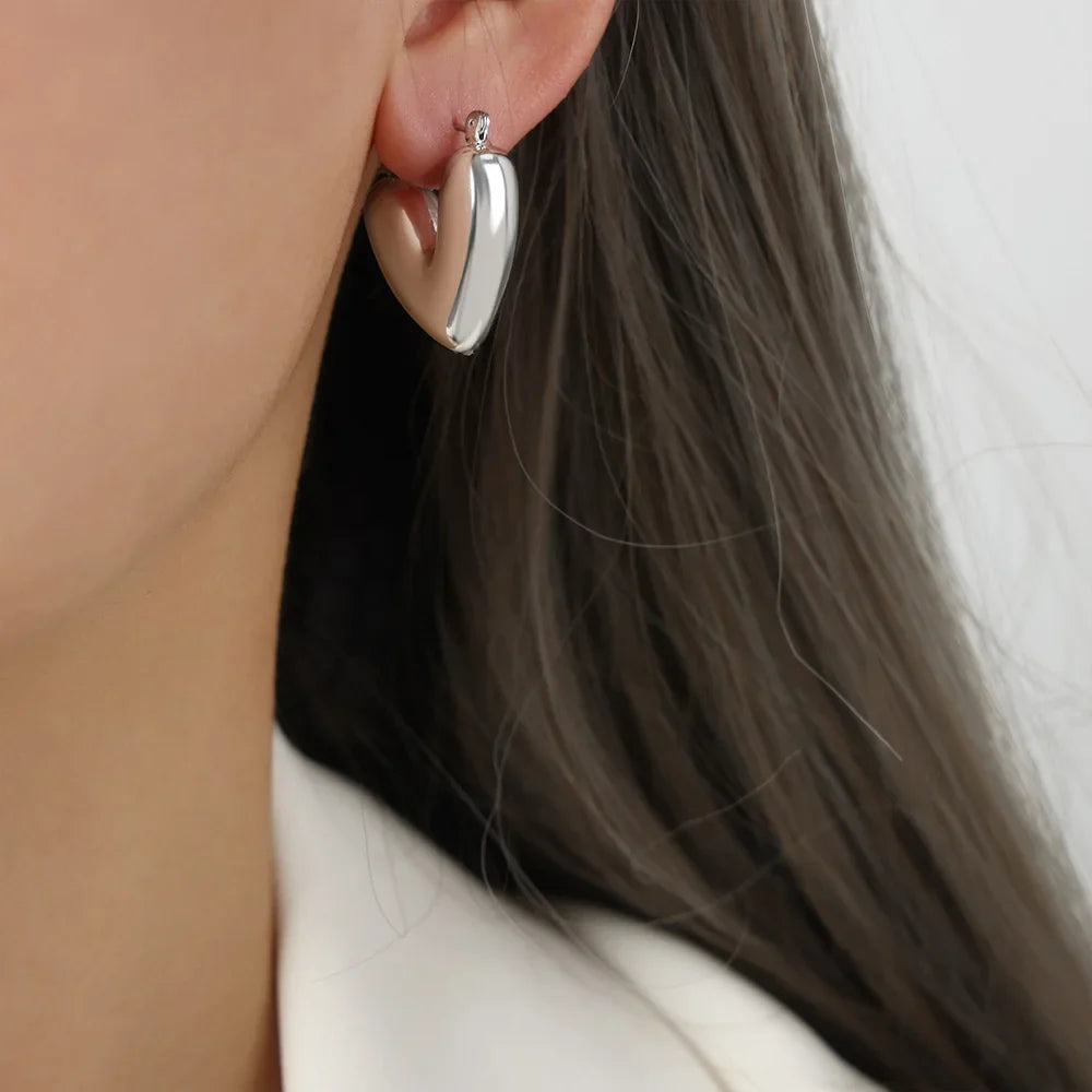 Pendientes Aros Corazón plata