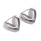 Pendientes Aros Corazón plata