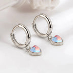Pendientes Aros Corazón Piedra de Luna