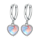 Pendientes Aros Corazón Piedra de Luna