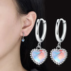 Pendientes Aros Corazón Piedra de Luna