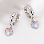 Pendientes Aros Corazón Piedra de Luna