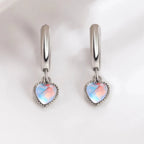 Pendientes Aros Corazón Piedra de Luna
