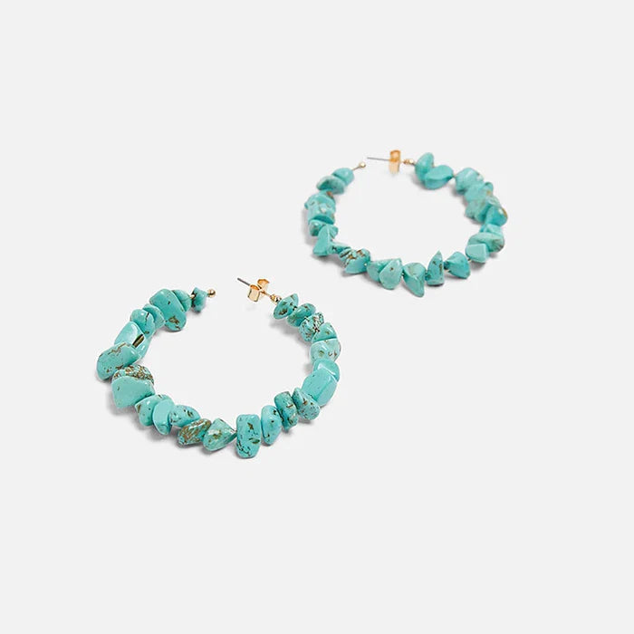 Pendientes Aros Coral azul