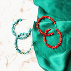 Pendientes Aros Coral verde