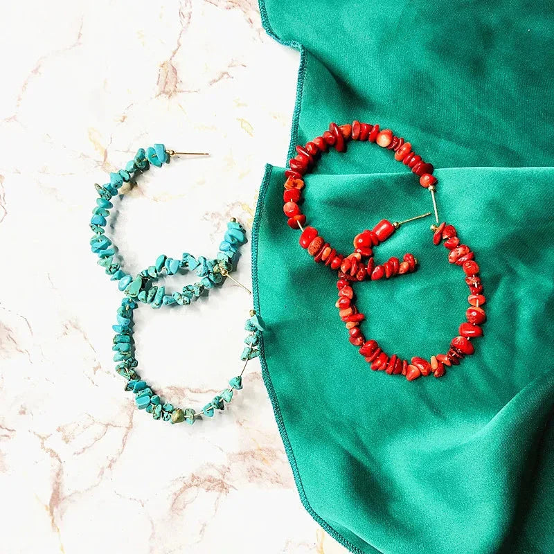 Pendientes Aros Coral verde