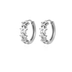 Pendientes Aros Estrellas con Circonio plateados