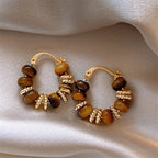 Pendientes Aros Mujer Ojo de Tigre