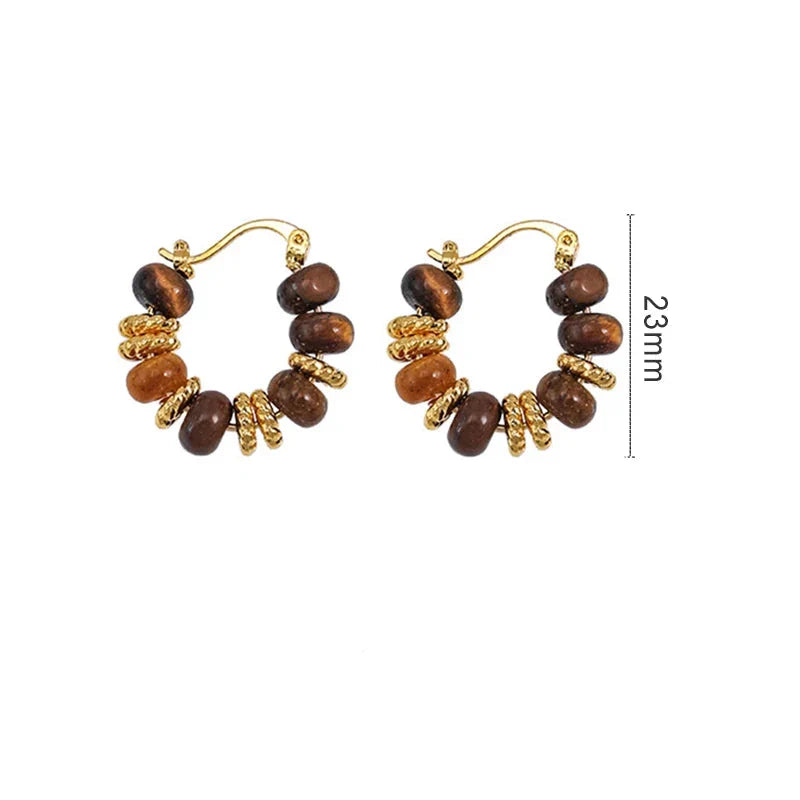 Pendientes Aros Mujer Ojo de Tigre