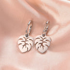 Pendientes Aros Hoja de Palma plata