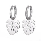 Pendientes Aros Hoja de Palma plata