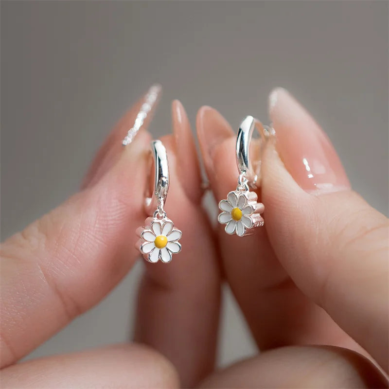 Pendientes Aros Flor de Margarita a