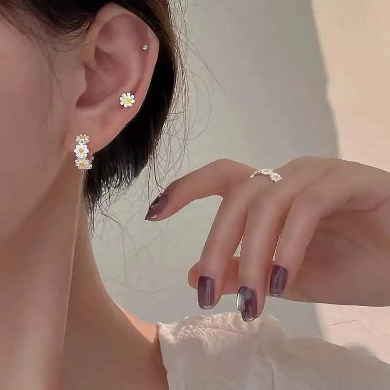Pendientes Aros Flor de Margarita b