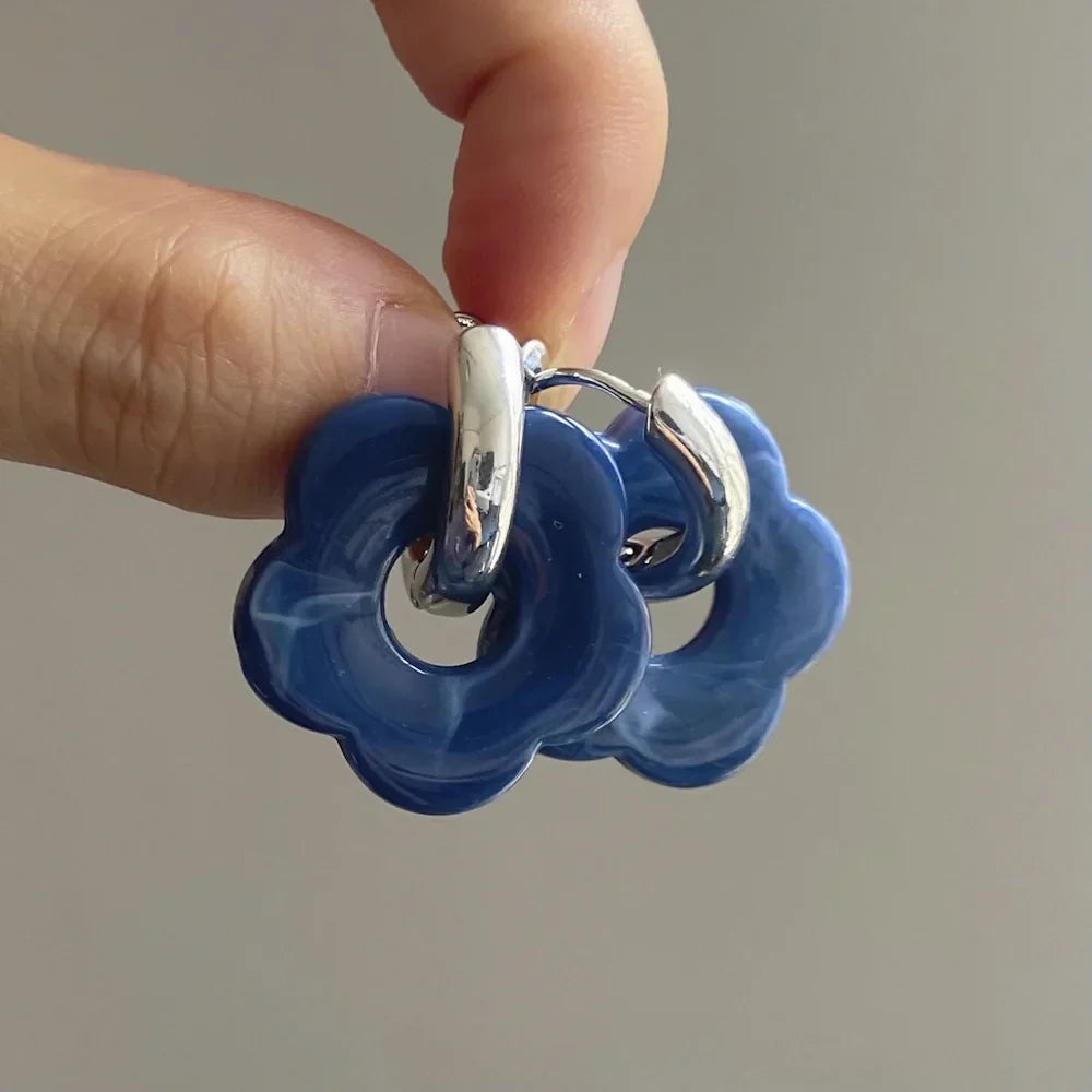 Pendientes Aros Flor de Resina