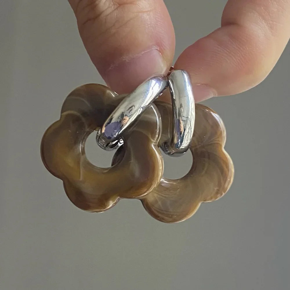 Pendientes Aros Flor de Resina